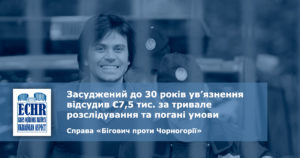 рішення ЄСПЛ у справі «Бігович проти Чорногорії» (заява № 48343/16)